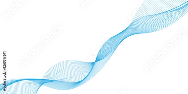 Obraz Digital future technology abstract wave lines, Abstract geometric curved wavy background with white flowing lines, soft and pastel gradient color abstract geometric curved wave lines.