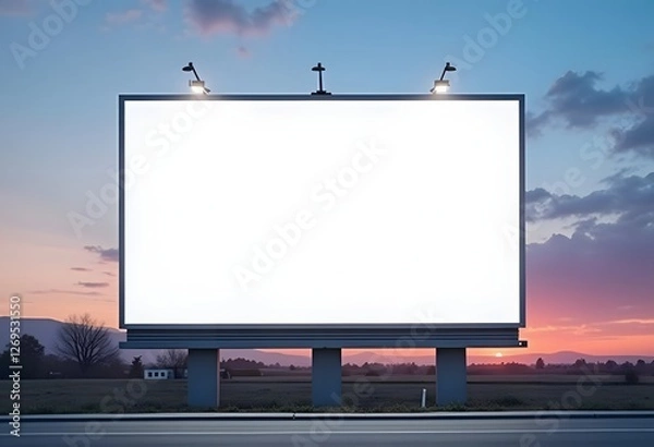 Obraz Empty highway billboard with blank background
