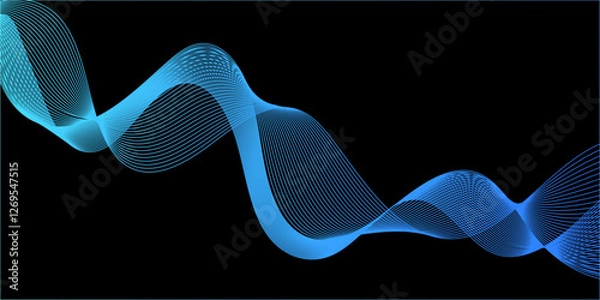 Fototapeta abstract background with geometric curved waves Luxury line patterns, Abstract paper wave background and abstract gradient various floating geometric lines, Technology flow grid blend curve wave line.