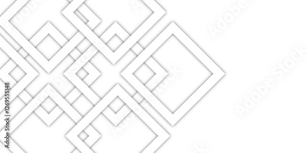 Fototapeta Abstract white and grey on light silver background. bright, light, soft, shadows, pattern. Template for branding business. creative design. white transparent material in triangle and squares shapes. 
