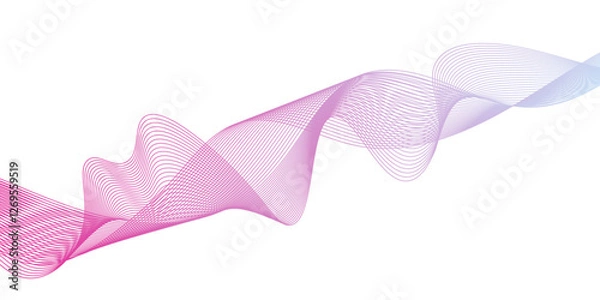 Obraz  Digital various curved frequency track equalizer, abstract curved geometric wave line on black background, abstract luxury and curved geometric frequency sound wave lines and line technology.