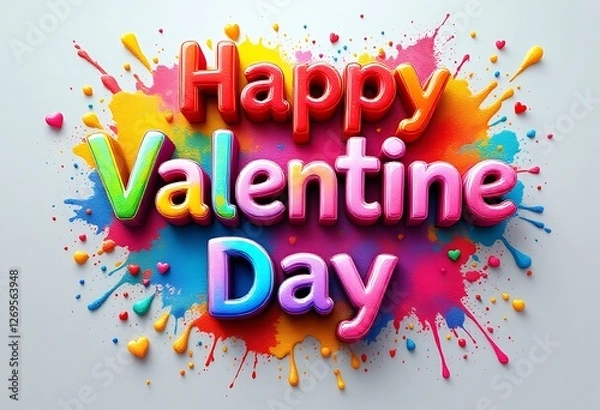 Obraz  happy valentine day graphic design vibrant colorfu