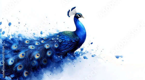Obraz A Drawn Peacock