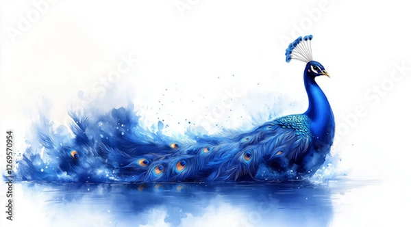 Obraz A Drawn Peacock