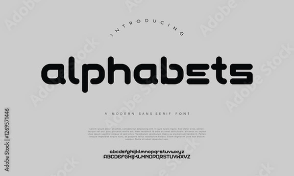 Fototapeta Abstract Fashion font alphabet. Minimal modern urban fonts for logo, brand etc. Typography typeface uppercase lowercase and number vector illustration.
