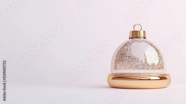 Fototapeta Sparkling holiday ornament festive decor still life minimalist style close-up christmas concept