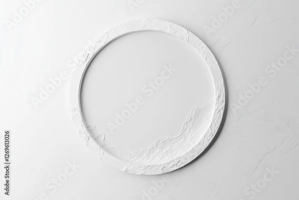 Fototapeta White circle frame on a textured surface