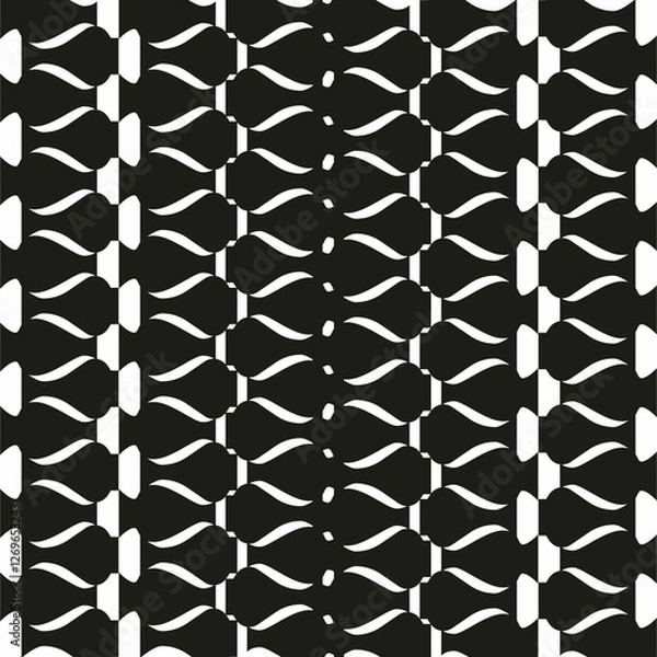 Fototapeta seamless geometric pattern,seamless pattern with metal grid,seamless pattern with black and white vases, set of black and white lingerie, bikini, Graceful Blooms in Glass Vase, flower vase, black and 