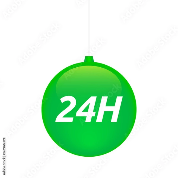 Obraz Isolated christmas ball with    the text 24H