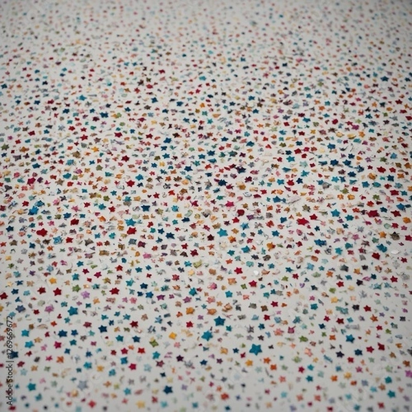 Obraz "A playful composition of tiny doodle hearts and stars on a white background computer wallpaper."