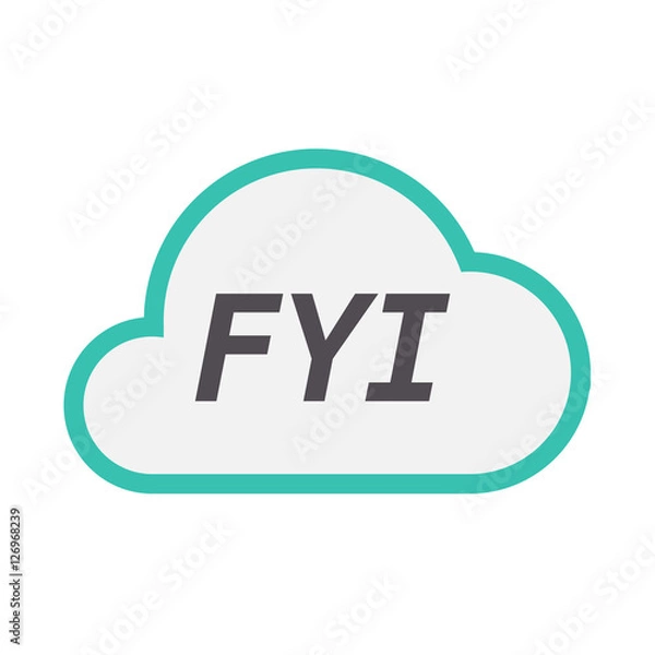 Obraz Isolated cloud icon with    the text FYI