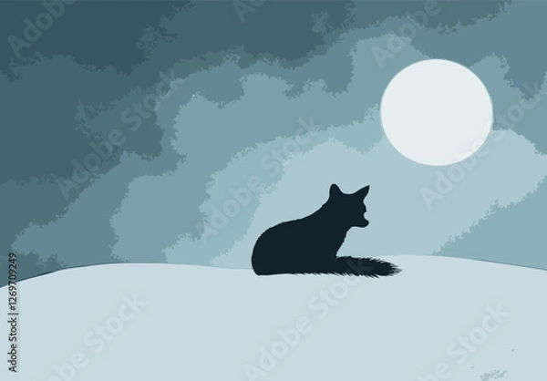 Fototapeta wolf howling at moon