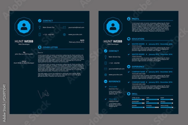 Obraz Simple Resume Dark Blue