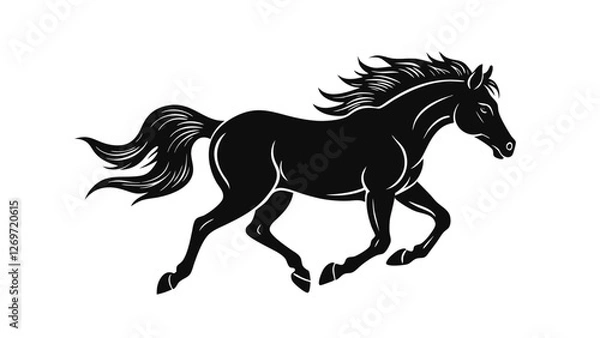 Obraz horse run fast vector illustration