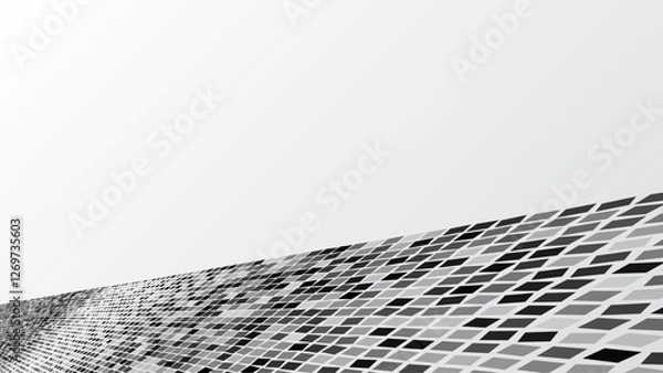 Fototapeta Abstract Futuristic Pixel Horizon Vector Background
