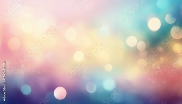 Fototapeta bright horizontal banner of pastel light bokeh effect abstract elegant background design