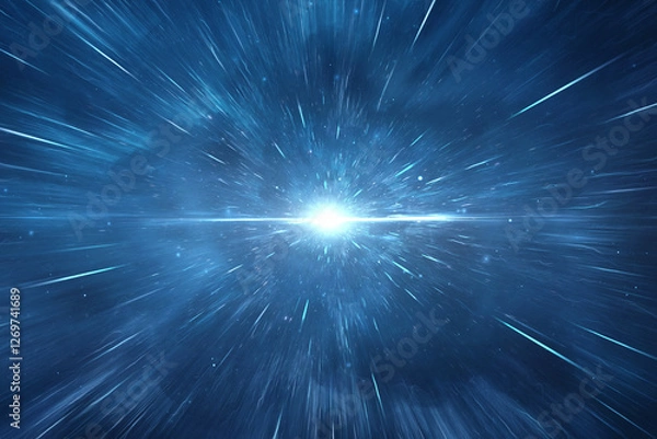 Fototapeta Star explosion in a galaxy of an unknown universe