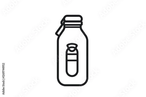 Obraz Flask icon. Thermos illustration sign. Bottle symbol or logo.