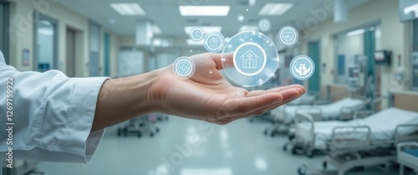 Obraz Doctor's hand in a hospital ward