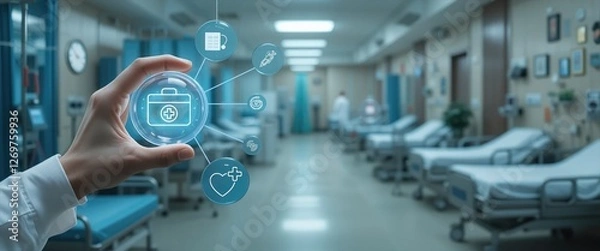 Obraz Doctor's hand in a hospital ward