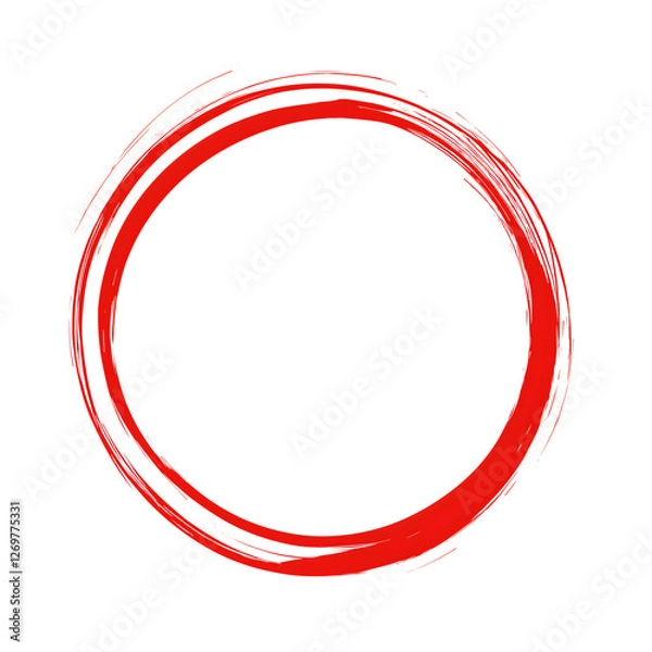 Obraz red circle frame
