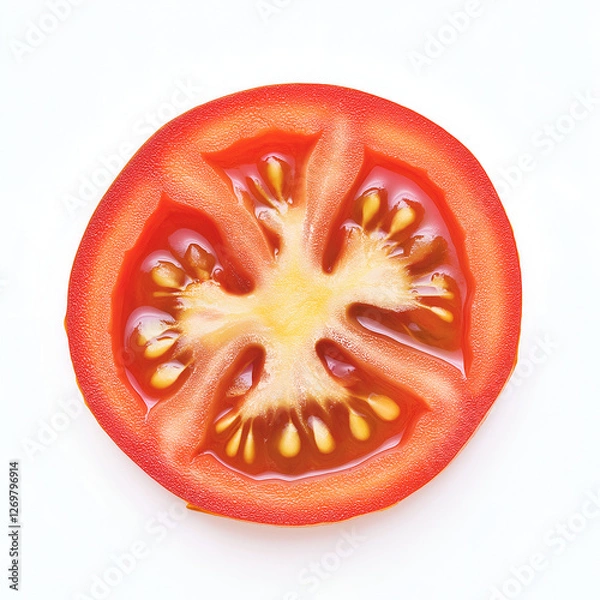 Obraz tomato sliced open on a white background