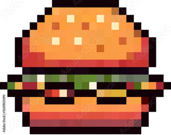 Fototapeta Game item burger  pixel art
