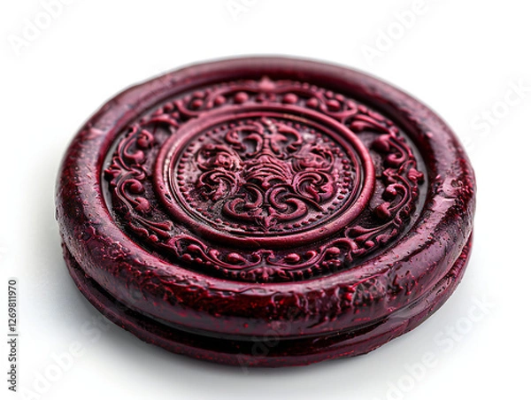 Fototapeta Professional Branding Seal: High-Quality Guarantee Stamp with Red Wax Sealing, Corporate Trust and Assurance on Clean White Background