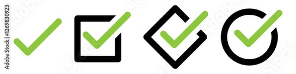 Obraz Check mark icon set simple design