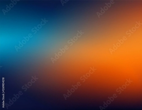 Fototapeta dark blue and orange gradient abstract background banner with blur