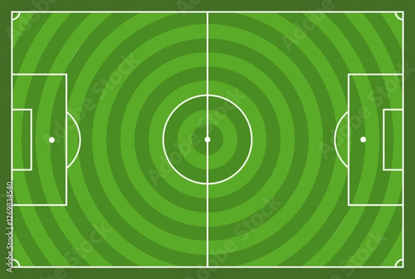 Obraz soccer field with green grass, radial pattern, minimalistic football stadium