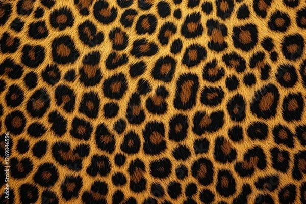 Fototapeta A realistic and detailed close-up of leopard skin, showing the fur's texture and intricate patterns. The image captures the wild beauty of the animal's coat.