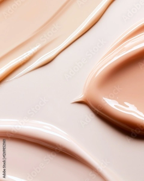 Obraz Glossy Beige Cosmetic Cream Texture on Smooth Surface