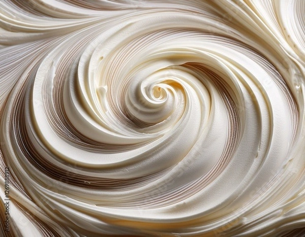 Obraz whipped cream swirl dessert texture