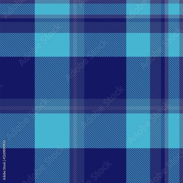 Fototapeta Striking teal and navy plaid pattern.  Perfect for textile design, website backgrounds, or fashion projects. This vibrant, seamless texture evokes a feeling of warmth and sophistication.