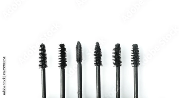 Obraz various mascara brushes on white background