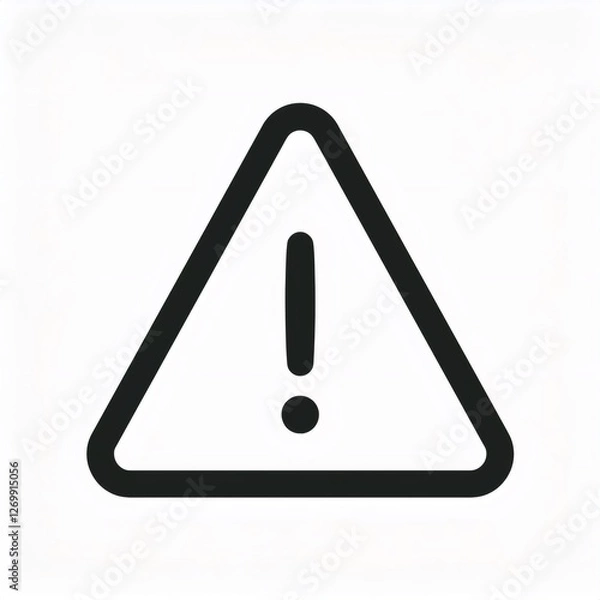 Fototapeta Minimalist warning sign with exclamation point, indicating potential danger or important information