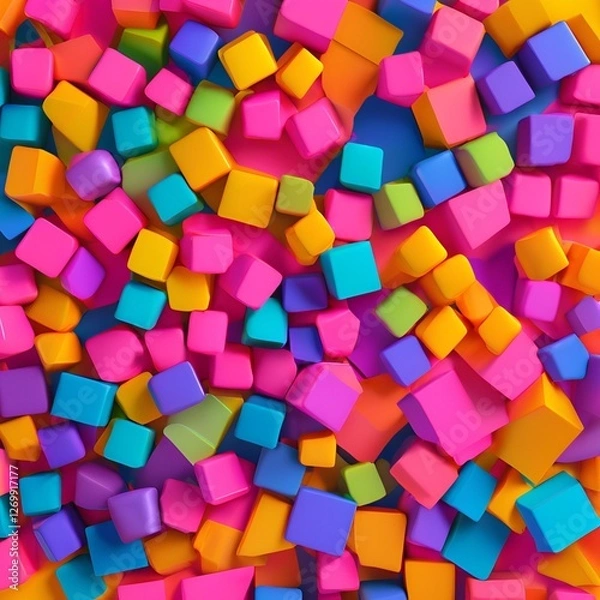 Fototapeta abstract background with colorful cubes