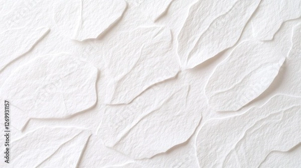 Obraz White textured leaf pattern background design