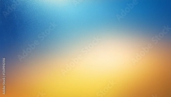 Fototapeta blue and yellow light flashes on the pastel background abstract background grainy noise rough texture color gradient