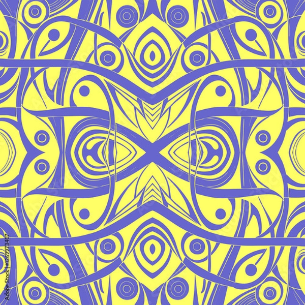 Fototapeta simple seamless abstract blue and yellow pattern, texture