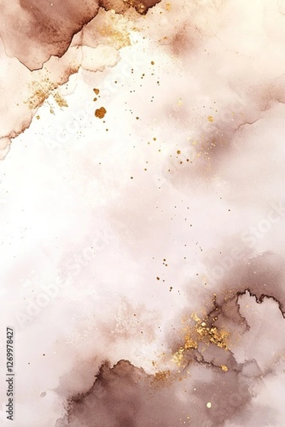 Fototapeta Soft, flowing abstract design featuring warm tones and golden ac