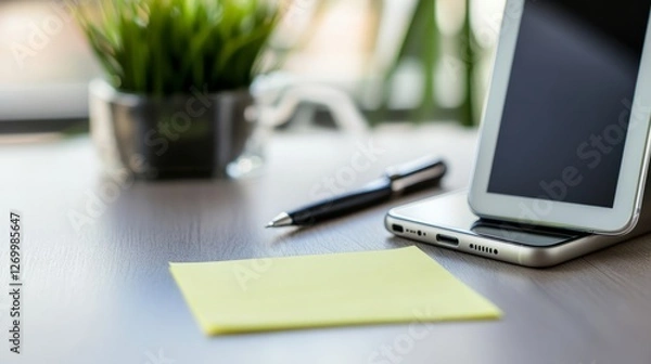 Fototapeta Messages, memos, desk. Important announcements submitted on paper