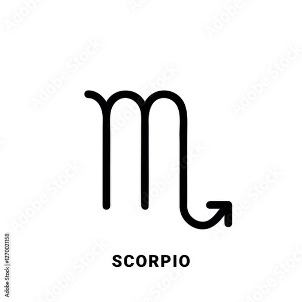 Fototapeta Scorpio zodiac sign, black symbol, single vector design element