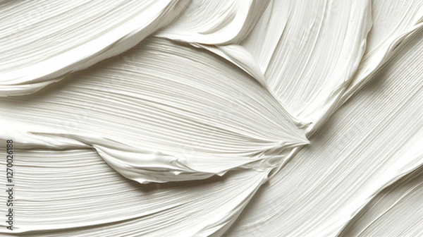 Fototapeta White cream swirls texture, studio shot, abstract background, cosmetic product advertisement