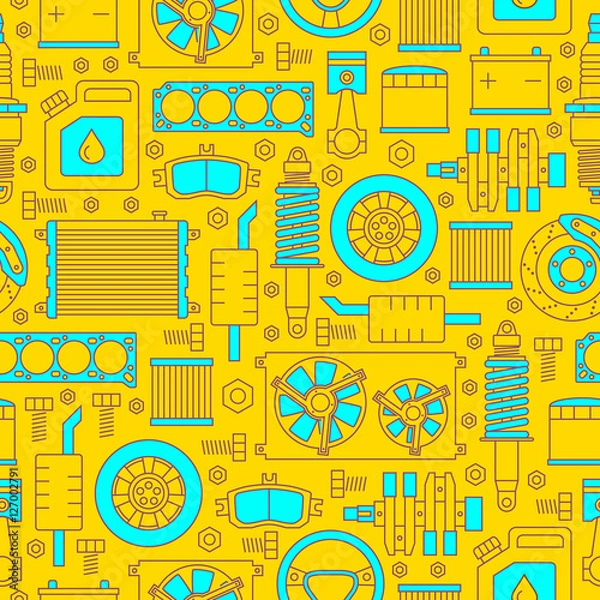 Obraz Auto spare parts seamless pattern