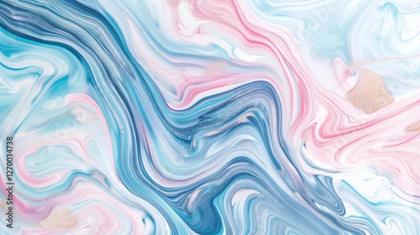 Obraz beautiful abstract background featuring swirling patterns in blue, pink, and white, creating serene and calming effect. Perfect for design projects