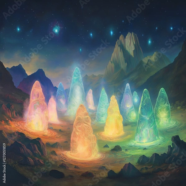 Obraz Glowing Gems in the Night 