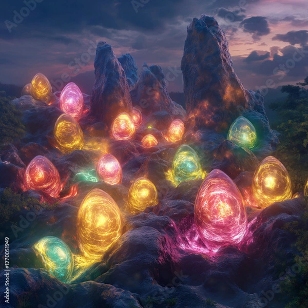 Obraz Glowing Gems in the Night 