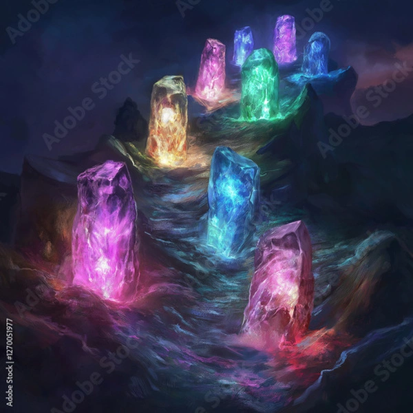 Obraz Glowing Gems in the Night 